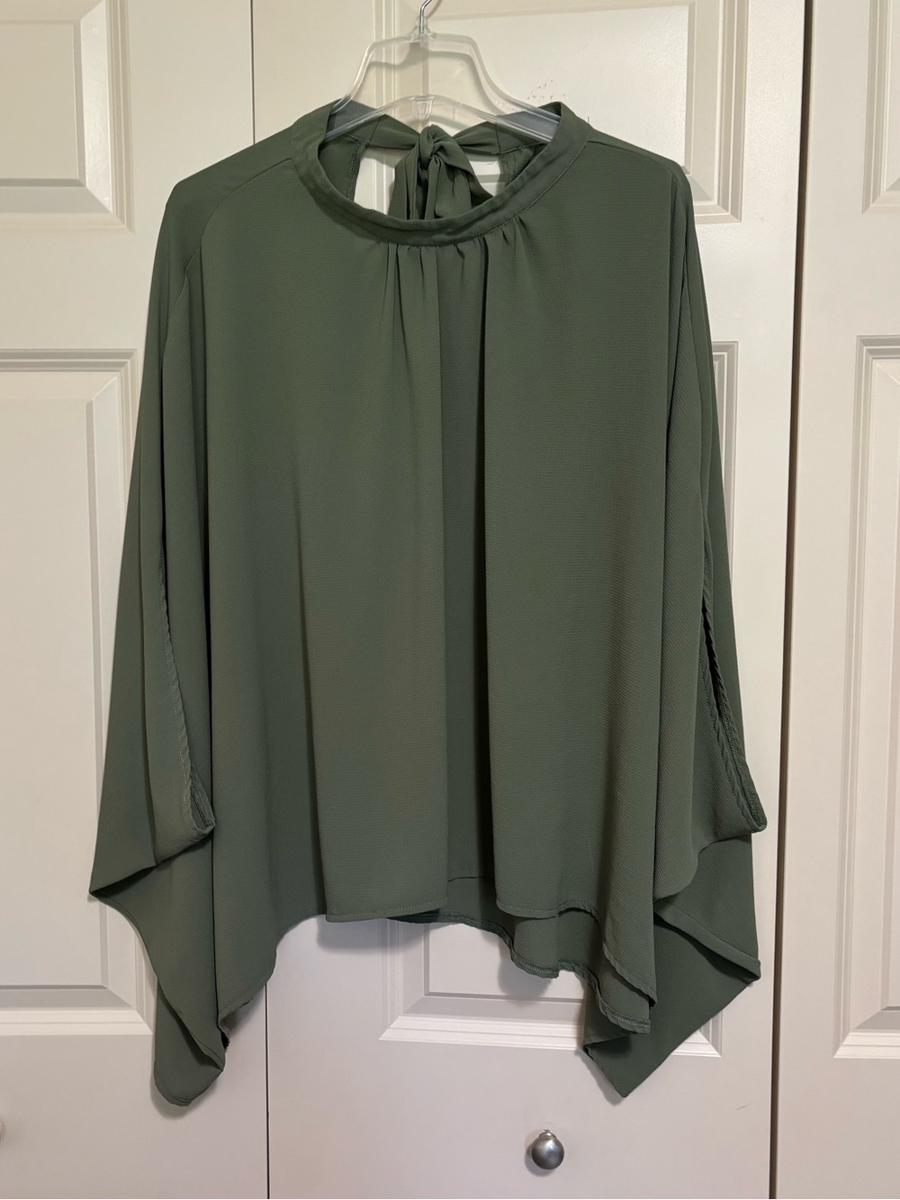 ePretty Olive Tie-Back Flowing Blouse